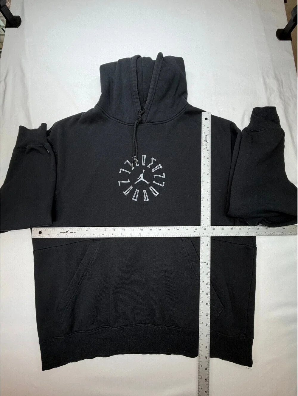 Jordan Air Men's Graphic Hoodie Fleece Pullover Sweatshirt Pockets Size XL Black